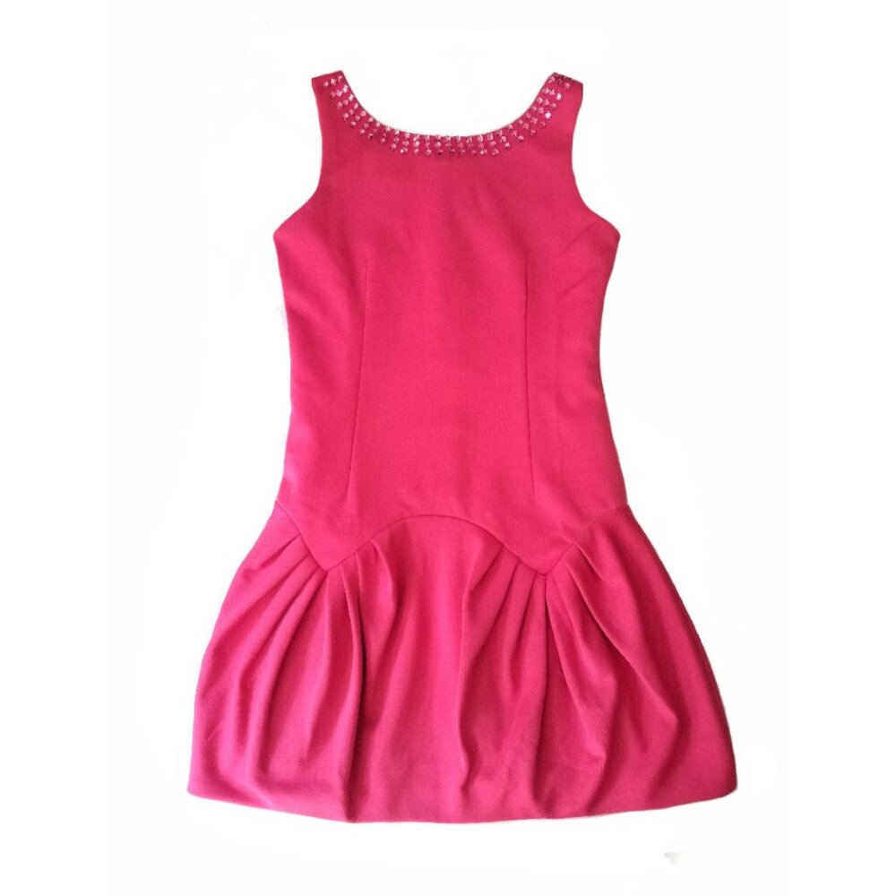 Boutique Girl’s Trendy Pink‎ Jewelled Bubble Hem Dress Sz 12 Party Dance NWT